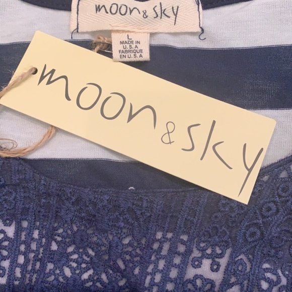 Moon & Sky Sailor Striped Tank with Embroidered Detail NWT - Picture 5 of 6